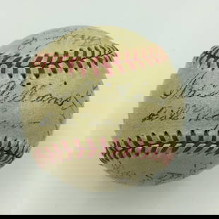 Ted Williams WWII Signed Baseball with 23 Signatures PSA DNA COA: Ted Williams WWII Signed Baseball with 23 Signatures PSA DNA COA This rare Ted Williams autographed baseball is an extraordinary piece of history, featuring signatures from the 1944-1945 Pensacola,