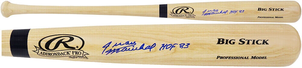 Juan Marichal Signed Rawlings Blonde Bat HOF 83 with COA: Juan Marichal Signed Rawlings Blonde Bat HOF 83 with COA Celebrate the legacy of Juan Marichal with this signed Rawlings Pro Blonde Baseball Bat. Inscribed with 'HOF 83', this original bat is a stando