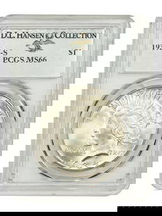1934-S Peace Dollar $1 PCGS MS66 Stunning Gem Uncirculated: 1934-S Peace Dollar $1 PCGS MS66 Stunning Gem Uncirculated This 1934-S Peace Dollar, certified by PCGS with a grade of MS66, is a stunning example of numismatic excellence. Struck in San Francisco,