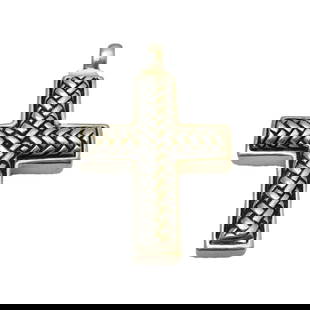 Barry Kieselstein-Cord Sterling Silver Cross Pendant 2 x 1.5 Religious Design: Barry Kieselstein-Cord Sterling Silver Cross Pendant 2 x 1.5 Religious Design This exquisite Barry Kieselstein-Cord Cross Pendant is crafted from high-quality sterling silver, featuring a unique