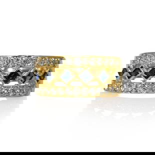 14K Yellow Gold 6 Sapphire & Diamond Ring 0.75ctw Size 7.25: 14K Yellow Gold 6 Sapphire & Diamond Ring 0.75ctw Size 7.25 This exquisite 14K Yellow Gold Sapphire & Diamond Ring features a stunning arrangement of six natural dark blue sapphires, totaling
