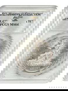 1875-CC Trade Dollar PCGS MS64 Uncirculated Carson City Mint: 1875-CC Trade Dollar PCGS MS64 Uncirculated Carson City Mint This 1875-CC Trade Dollar is a stunning example, certified by PCGS with a grade of MS64. Struck at the Carson City Mint, this coin is