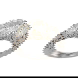 14k White Gold Three-Stone Diamond Ring 2.40ct Size 5 Excellent Cut: 14k White Gold Three-Stone Diamond Ring 2.40ct Size 5 Excellent Cut This stunning three-stone diamond ring features a luxurious design crafted from 14k white gold. It showcases a beautiful