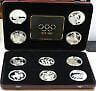 1996 Olympic Centennial 10 Piece Coin Set Sterling Silver 0.925 5 Countries: 1996 Olympic Centennial 10 Piece Coin Set Sterling Silver 0.925 5 Countries This 1996 Olympic Centennial 10 Piece Coin Set features coins from five different countries, all composed of silver with a