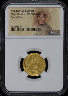 AD 582-602 Byzantine Empire AV Solidus Maur.Tiberius NGC Certified Coin: AD 582-602 Byzantine Empire AV Solidus Maur.Tiberius NGC Certified Coin This exquisite AV Solidus features the reign of Maur.Tiberius from the Byzantine Empire, dated AD 582-602. Graded as Choice
