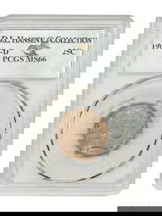 1907-D Barber Quarter 25C PCGS MS66 Denver Mint Creamsicle Toning: 1907-D Barber Quarter 25C PCGS MS66 Denver Mint Creamsicle Toning This 1907-D 25C Barber Quarter, certified by PCGS as MS66, is an exceptional uncirculated coin from the Denver Mint. With a