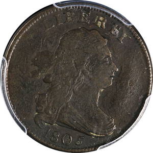 1805 Half Cent Small 5 PCGS Genuine Copper Coin