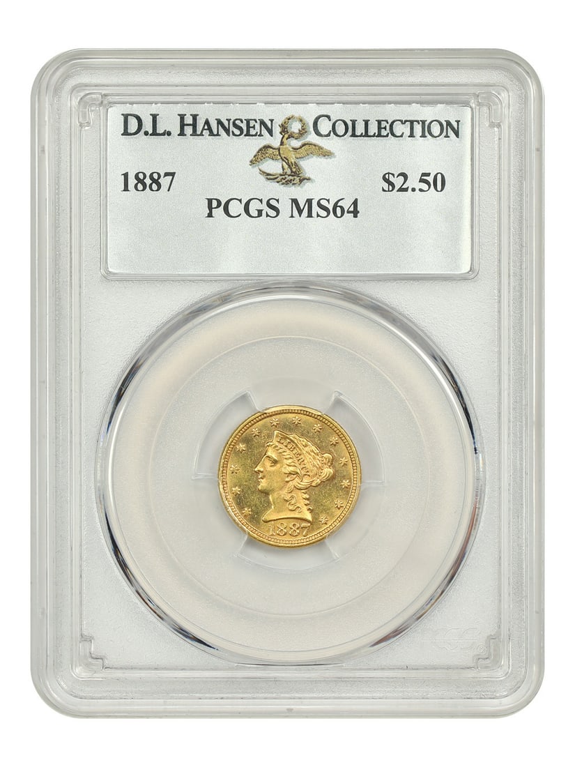 1887 PCGS MS64 Liberty Head Gold $2.50 Coin Rare Minted 6160: 1887 PCGS MS64 Liberty Head Gold $2.50 Coin Rare Minted 6160 This stunning 1887 $2.50 Liberty Head coin is certified by PCGS with a grade of MS64, making it a remarkable choice for collectors. Struck