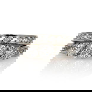 14K White Gold 1.54ct Diamond Wedding Ring Set Size 4.5: 14K White Gold 1.54ct Diamond Wedding Ring Set Size 4.5 This exquisite 14K white gold diamond wedding ring set is a perfect symbol of love and commitment. Crafted with care, the set features a total