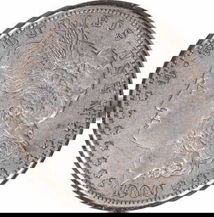 1900-O Morgan Silver Dollar XF Uncertified by George T. Morgan: 1900-O Morgan Silver Dollar XF Uncertified by George T. Morgan This 1900-O/CC Morgan Silver Dollar is a classic piece of American numismatics, featuring a beautiful design by George T. Morgan. The