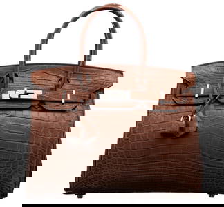 Hermes Birkin 30cm Matte Marron d'Inde Crocodile Bag Palladium Hardware