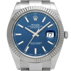 ROLEX Datejust 41 126334 Automatic Men's Watch Blue Dial White Gold Bezel