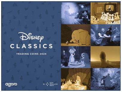 2024 Disney Mint Trading Coin Mystery Set 2x1oz Silver or 1/4oz Gold Niue: 2024 Disney Mint Trading Coin Mystery Set 2x1oz Silver or 1/4oz Gold Niue Discover the magic of Disney with the 2024 Disney Mint Trading Coin Mystery Set from Agoro by New Zealand Mint. Each sealed
