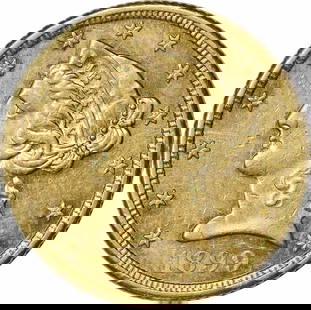 1899-S $5 Gold Liberty Head Coin AU by Christian Gobrecht: 1899-S $5 Gold Liberty Head Coin AU by Christian Gobrecht This 1899-S $5 Gold Liberty Head coin features a beautiful design by Christian Gobrecht. With a composition of 90% gold and 10% copper, this