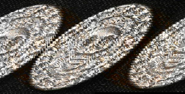Yeager Skull Design Silver Rounds 50g 999 Fine 2pc Lot: Yeager Skull Design Silver Rounds 50g 999 Fine 2pc Lot This lot features two Yeager silver rounds, each weighing 50 grams, showcasing a striking skull design. Made from 999+ fine silver, these