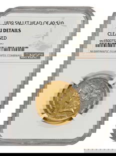 1839 Liberty Head $10 Gold Coin NGC AU Details Rare Find: 1839 Liberty Head $10 Gold Coin NGC AU Details Rare Find This 1839 Liberty Head $10 gold coin is a remarkable piece from a low mintage of only 12,447, making it a rare find in the numismatic world. Ce