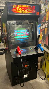Rare 2004 Target Terror Arcade Machine by Raw Thrills 2 Player Shooting Game: Rare 2004 Target Terror Arcade Machine by Raw Thrills 2 Player Shooting Game Experience the thrill of arcade gaming with the Target Terror Arcade Machine by Raw Thrills, a classic shooting arcade game
