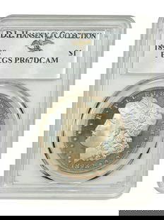 1898 Morgan Dollar $1 PR67DCAM PCGS Low Mintage Stunning Gold Tones: 1898 Morgan Dollar $1 PR67DCAM PCGS Low Mintage Stunning Gold Tones This exquisite 1898 $1 Morgan Dollar is graded PR67DCAM by PCGS, showcasing its uncirculated condition and deep cameo contrast.