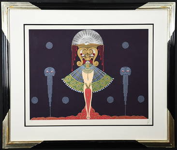 Erte Phoenix Triumphant Serigraph 1983 Signed Art Deco Framed 45 x 55.5: Erte Phoenix Triumphant Serigraph 1983 Signed Art Deco Framed 45 x 55.5 This stunning serigraph titled "Phoenix Triumphant" by renowned artist Erte captures the elegance of the Art Deco style. Created