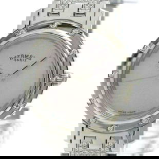 HERMES Clipper Ladies Watch CL4.230 Pink Shell Dial Stainless Steel 23mm: HERMES Clipper Ladies Watch CL4.230 Pink Shell Dial Stainless Steel 23mm This elegant HERMES Clipper watch is a stunning addition to any ladies' collection. Featuring a beautiful pink shell dial,