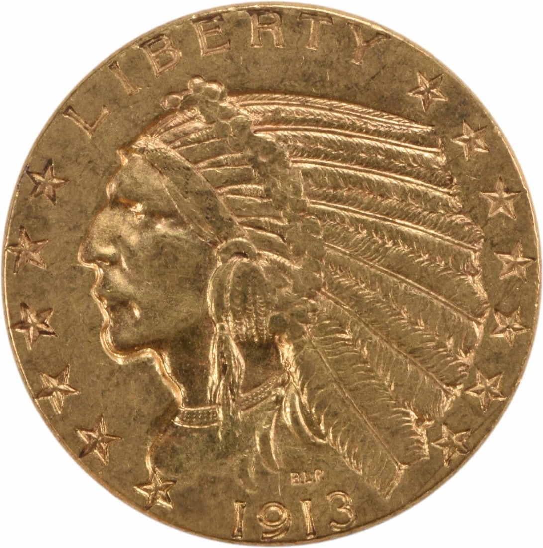 1913 $5 Gold Indian Coin AU Bela Lyon Pratt Pre-1933: 1913 $5 Gold Indian Coin AU Bela Lyon Pratt Pre-1933 This 1913 $5 Gold Indian coin, featuring the design by Bela Lyon Pratt, is a notable piece from the Pre-1933 era. It is classified as AU, indicatin