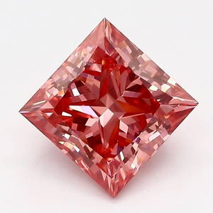 Loose Diamond - PRINCESS 1.44ct Fancy Intense Orangey Pink VS1