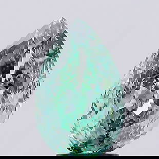 Loose Diamond - PEAR 3.96ct Fancy Vivid Green VS1: Loose Diamond - PEAR 3.96ct Fancy Vivid Green VS1 Source: This is a real non-mined Diamond that has been grown in a lab Shape: PEAR Carats: 3.96 Color: Fancy Vivid Green Certification: IGI Video: