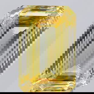 Loose Diamond - EMERALD 7.06ct Fancy Vivid Yellow VS1: Loose Diamond - EMERALD 7.06ct Fancy Vivid Yellow VS1 Source: This is a real non-mined Diamond that has been grown in a lab Shape: EMERALD Carats: 7.06 Color: Fancy Vivid Yellow Certification: IGI