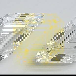 Loose Diamond - SQUARE EMERALD 2.06ct Fancy Yellow VS1: Loose Diamond - SQUARE EMERALD 2.06ct Fancy Yellow VS1 Source: This is a real non-mined Diamond that has been grown in a lab Shape: SQUARE EMERALD Carats: 2.06 Color: Fancy Yellow Certification: IGI