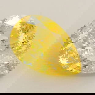 Loose Diamond - PEAR 1.3ct Fancy Vivid Yellow VVS2: Loose Diamond - PEAR 1.3ct Fancy Vivid Yellow VVS2 Source: This is a real non-mined Diamond that has been grown in a lab Shape: PEAR Carats: 1.3 Color: Fancy Vivid Yellow Certification: IGI Video: