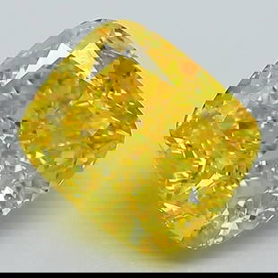 Loose Diamond - CUSHION BRILLIANT 2.52ct Fancy Vivid Yellow VVS2: Loose Diamond - CUSHION BRILLIANT 2.52ct Fancy Vivid Yellow VVS2 Source: This is a real non-mined Diamond that has been grown in a lab Shape: CUSHION BRILLIANT Carats: 2.52 Color: Fancy Vivid Yellow