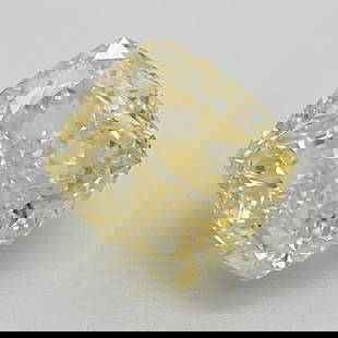 Loose Diamond - CUSHION MODIFIED 3.12ct Fancy Intense Yellow VVS2: Loose Diamond - CUSHION MODIFIED 3.12ct Fancy Intense Yellow VVS2 Source: This is a real non-mined Diamond that has been grown in a lab Shape: CUSHION MODIFIED Carats: 3.12 Color: Fancy Intense