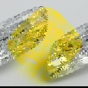 Loose Diamond - CUSHION BRILLIANT 2.29ct Fancy Vivid Yellow VS2: Loose Diamond - CUSHION BRILLIANT 2.29ct Fancy Vivid Yellow VS2 Source: This is a real non-mined Diamond that has been grown in a lab Shape: CUSHION BRILLIANT Carats: 2.29 Color: Fancy Vivid Yellow