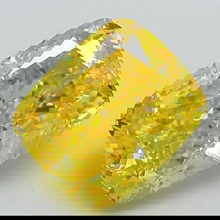 Loose Diamond - CUSHION MODIFIED 2.37ct Fancy Vivid Yellow VS1: Loose Diamond - CUSHION MODIFIED 2.37ct Fancy Vivid Yellow VS1 Source: This is a real non-mined Diamond that has been grown in a lab Shape: CUSHION MODIFIED Carats: 2.37 Color: Fancy Vivid Yellow