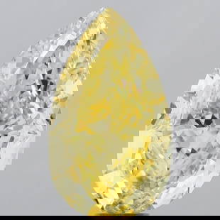 Loose Diamond - PEAR 10.08ct Fancy Vivid Yellow VVS2: Loose Diamond - PEAR 10.08ct Fancy Vivid Yellow VVS2 Source: This is a real non-mined Diamond that has been grown in a lab Shape: PEAR Carats: 10.08 Color: Fancy Vivid Yellow Certification: IGI