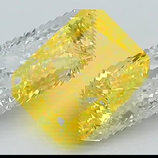 Loose Diamond - RADIANT 1.79ct Fancy Vivid Yellow IF: Loose Diamond - RADIANT 1.79ct Fancy Vivid Yellow IF Source: This is a real non-mined Diamond that has been grown in a lab Shape: RADIANT Carats: 1.79 Color: Fancy Vivid Yellow Certification: IGI