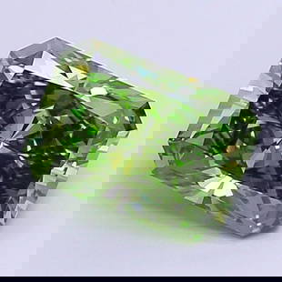 Loose Diamond - RADIANT 1.68ct Fancy Vivid Green VS1: Loose Diamond - RADIANT 1.68ct Fancy Vivid Green VS1 Source: This is a real non-mined Diamond that has been grown in a lab Shape: RADIANT Carats: 1.68 Color: Fancy Vivid Green Certification: IGI