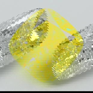 Loose Diamond - CUSHION MODIFIED 3.3ct Fancy Intense Yellow VVS2: Loose Diamond - CUSHION MODIFIED 3.3ct Fancy Intense Yellow VVS2 Source: This is a real non-mined Diamond that has been grown in a lab Shape: CUSHION MODIFIED Carats: 3.3 Color: Fancy Intense Yellow