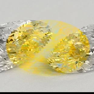 Loose Diamond - OVAL 0.81ct Fancy Vivid Yellow VVS2: Loose Diamond - OVAL 0.81ct Fancy Vivid Yellow VVS2 Source: This is a real non-mined Diamond that has been grown in a lab Shape: OVAL Carats: 0.81 Color: Fancy Vivid Yellow Certification: IGI Video: