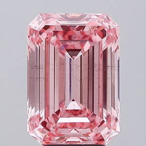Loose Diamond - EMERALD 5.69ct Fancy Intense Pink SI1