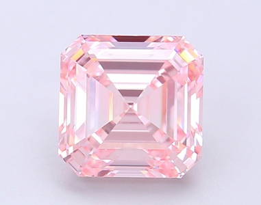 Loose Diamond - SQUARE EMERALD 3.01ct Fancy Intense Pink VS1