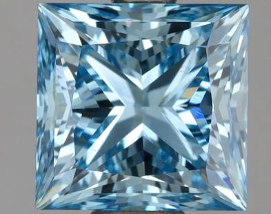 Loose Diamond - PRINCESS 2.18ct Fancy Vivid Blue VS2: Loose Diamond - PRINCESS 2.18ct Fancy Vivid Blue VS2 Source: This is a real non-mined Diamond that has been grown in a lab Shape: PRINCESS Carats: 2.18 Color: Fancy Vivid Blue Certification: IGI