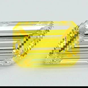 Loose Diamond - EMERALD 1.0ct Fancy Vivid Yellow VVS2: Loose Diamond - EMERALD 1.0ct Fancy Vivid Yellow VVS2 Source: This is a real non-mined Diamond that has been grown in a lab Shape: EMERALD Carats: 1.0 Color: Fancy Vivid Yellow Certification: IGI