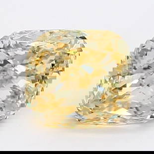 Loose Diamond - CUSHION MODIFIED 1.35ct Fancy Yellow SI1: Loose Diamond - CUSHION MODIFIED 1.35ct Fancy Yellow SI1 Source: This is a real non-mined Diamond that has been grown in a lab Shape: CUSHION MODIFIED Carats: 1.35 Color: Fancy Yellow Certification: