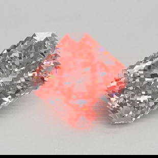 Loose Diamond - SQUARE RADIANT 0.4ct Fancy Vivid Pink VS1: Loose Diamond - SQUARE RADIANT 0.4ct Fancy Vivid Pink VS1 Source: This is a real non-mined Diamond that has been grown in a lab Shape: SQUARE RADIANT Carats: 0.4 Color: Fancy Vivid Pink
