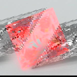 Loose Diamond - PRINCESS 1.58ct Fancy Vivid Pink VVS2: Loose Diamond - PRINCESS 1.58ct Fancy Vivid Pink VVS2 Source: This is a real non-mined Diamond that has been grown in a lab Shape: PRINCESS Carats: 1.58 Color: Fancy Vivid Pink Certification: IGI