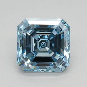 Loose Diamond - SQUARE EMERALD 1.03ct Fancy Intense Blue VS2