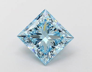 Loose Diamond - PRINCESS 2.02ct Fancy Intense Blue VS2: Loose Diamond - PRINCESS 2.02ct Fancy Intense Blue VS2 Source: This is a real non-mined Diamond that has been grown in a lab Shape: PRINCESS Carats: 2.02 Color: Fancy Intense Blue Certification: IGI
