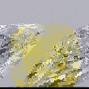 Loose Diamond - CUSHION BRILLIANT 0.55ct Fancy Intense Yellow SI1: Loose Diamond - CUSHION BRILLIANT 0.55ct Fancy Intense Yellow SI1 Source: This is a real non-mined Diamond that has been grown in a lab Shape: CUSHION BRILLIANT Carats: 0.55 Color: Fancy Intense