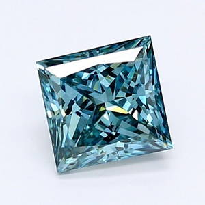 Loose Diamond - PRINCESS 0.99ct Fancy Intense Greenish Blue VS1
